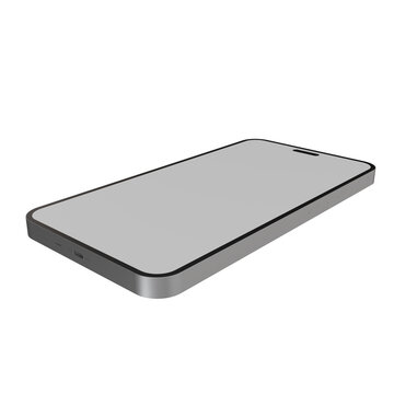 Smartphone Mockup Blank Screen Perspective View 3D Render Mobile Device Template for App Presentation and UI UX Design