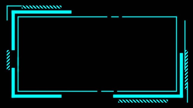 Futuristic Neon Blue HUD Interface Graphic Frame Element