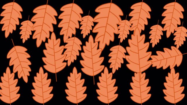 Orange oak leaves pattern suitable for autumnrelated designs, fall decor, seasonal projects, harvestthemed products, and natureinspired creative works.