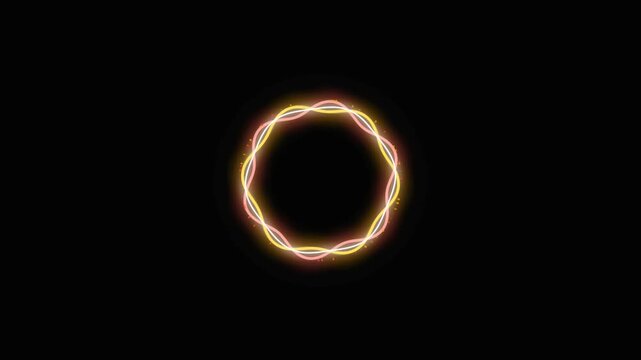 A vibrant glowing audio wave circle spectrum on a pitch-black background. Designed for music player interfaces, voice assistant visualizers, sound frequency displays, and podcast cover graphics