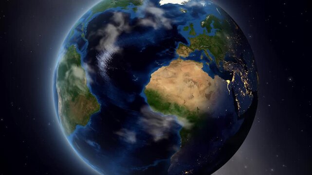 Earth Orbit Zoom to Oryol Russia with Location Pin