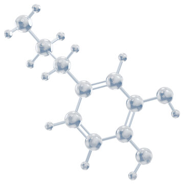Dopamine Molecule 3D Icon