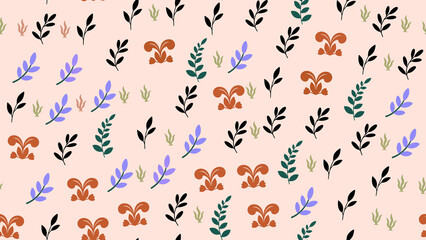 Pattern of stylized leaves and floral motifs © gina