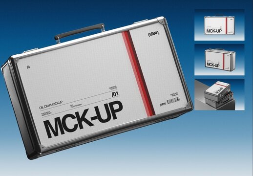 Metal Briefcase Mockup