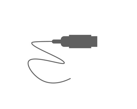 Cable with HDMI connector Vector, cable with HDMI connector, on a white background, hdmi cable vector icons set on white background, Black usb and hdmi cable connectors set illustration - Minimalist