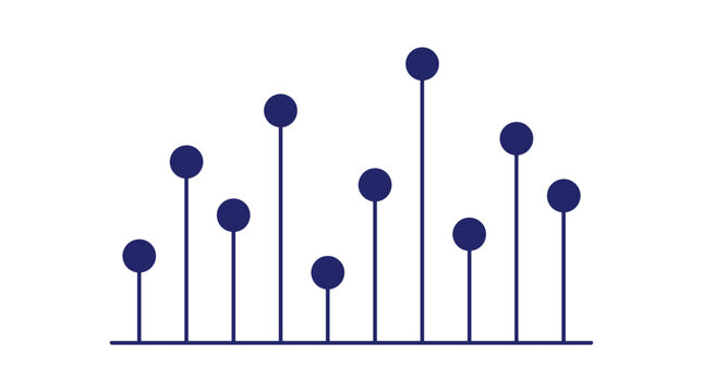 Lollipop Chart Infographic Showing Discrete Data Comparison, Value Distribution, and Categorical Performance Analytics for Business Reports