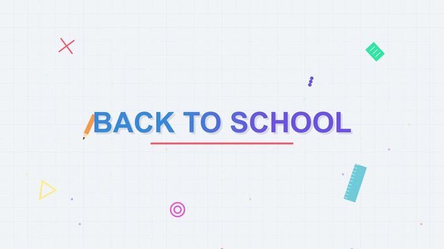 Colorful Back to School Text Animation with Minimalist Icons