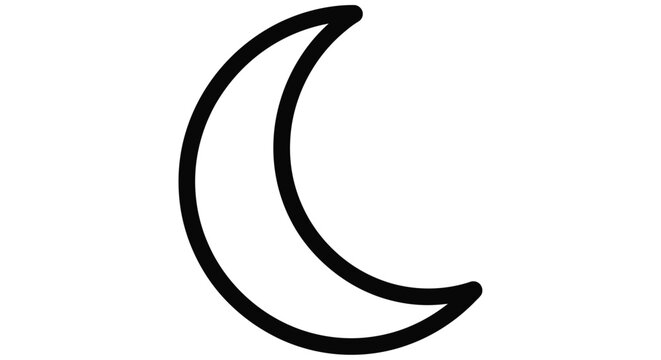 Crescent moon silhouette on a white background a simple linear graphic