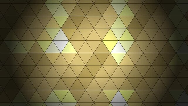 Abstract gold geometric triangle pattern motion background, with soft pulsing light