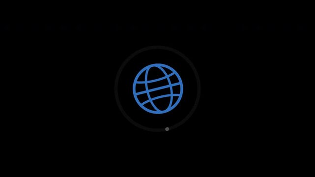 Web error 404 failure animation on 4k transparent alpha background