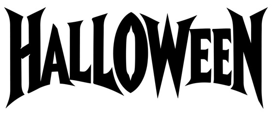 Halloween word art typography design with sharp spooky lettering style for seasonal holiday celebration and events © Soumojit Halder