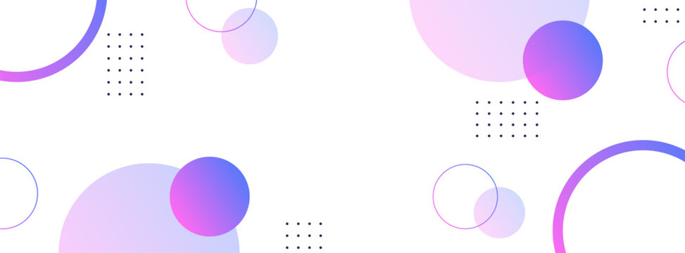 Abstract Geometric Banner Background With Vibrant Gradient Circles And Modern Patterns