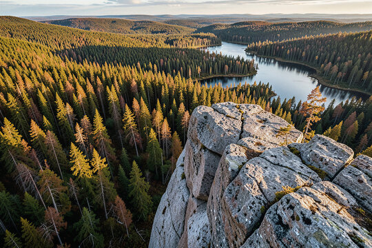 Koli National Park White Quartzite Ridge in Autumn Golden Hour
