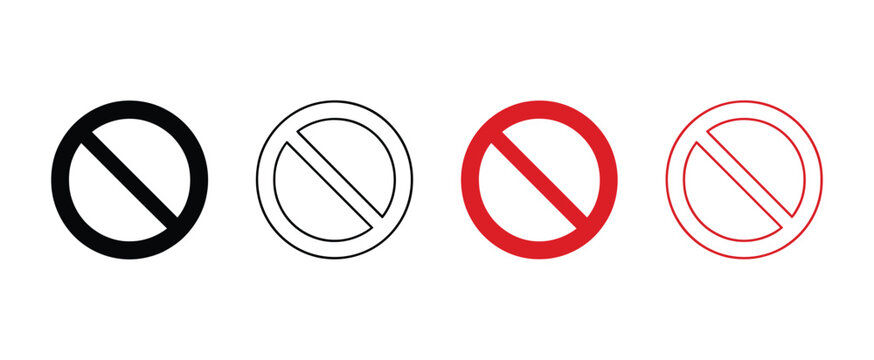 Prohibition icon design with circle slash graphic symbols