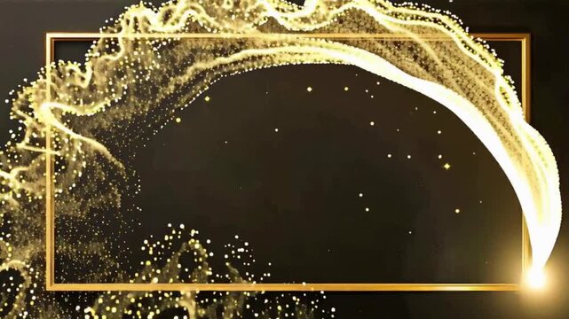 An elegant poster background with modern, minimalist intersecting gold square lines