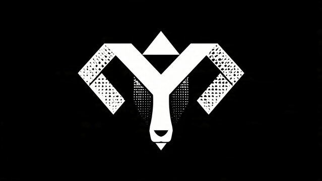 Stylized Minimalist Mountain Y Logo Design.