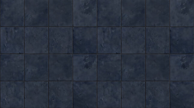Navy blue stone tile wall grid texture dark blue square slate stone mosaic background for modern bathroom feature wall and luxury floor pavement design