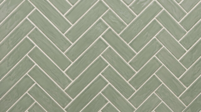 Sage green herringbone ceramic tile wall texture modern glossy zig zag pattern for bathroom backsplash kitchen interior design and home renovation
