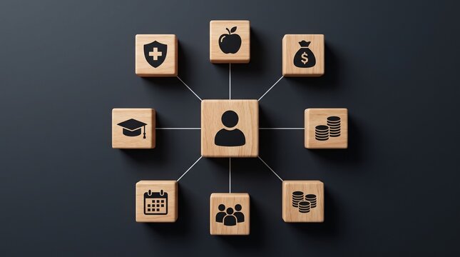 Business ecosystem network visualization with interconnected services, centralized management