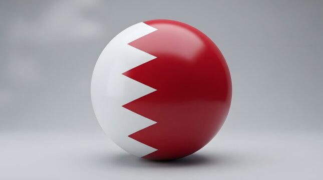 3d render of a glossy sphere featuring the national flag of bahrain