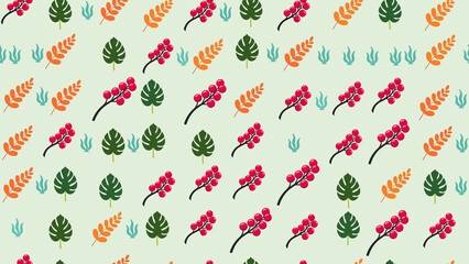 Pattern of leaves and berries © ariel