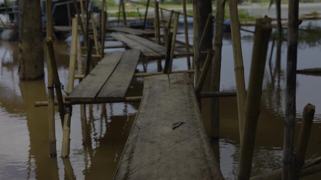 emporary Bamboo Bridge For Emergency Flood