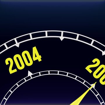 New Year 2005 Clock Countdown Concept Motion Graphics Loop,