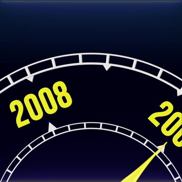 New Year 2009 Clock Countdown Concept Motion Graphics Loop,