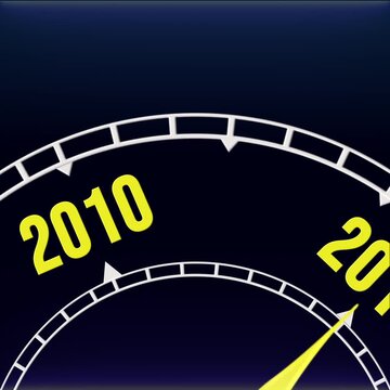 New Year 2011 Clock Countdown Concept Motion Graphics Loop,