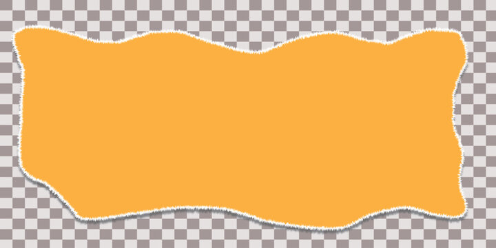 Orange Torn Paper Banner with Rough Edges and Transparent Background for Graphic Design Copy Space