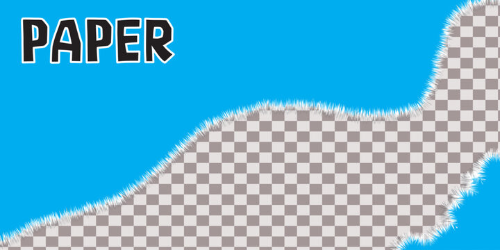 Torn Paper Edge with Furry Texture and Transparent Background for Graphic Design Projects