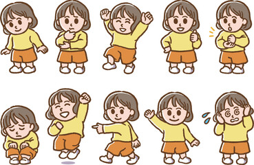 Fototapeta premium 色々な表情をする女の子