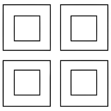Four concentric squares arranged in a grid
