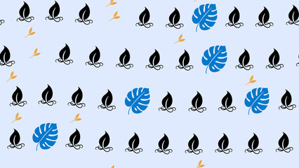Stylized leaves and monstera pattern © desty