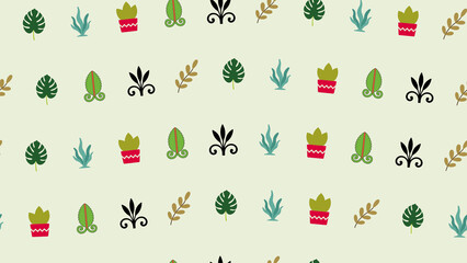 Obraz premium Stylized plant and decorative motif pattern