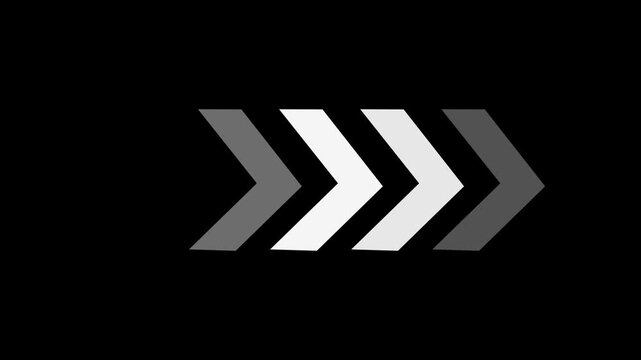 Direction concept, neon arrow icon, arrows indicate the direction. looping swipe left arrow pointing icon animation. arrow icon concept animation left to right direction looping.