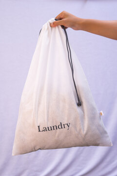 Laundry bag with drawstring for laundry or storage in home or hotel