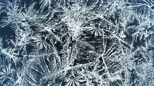 Icy frost wipe transition with delicate crystalline winter texture