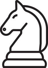Chess knight strategy icon symbolizing planning, tactics and decision making. Business strategy, leadership,  Chess Knight Minimalist Black Line Vector Icon.  Gradient chess knight piece icon  © MDParveg