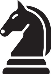 Chess knight strategy icon symbolizing planning, tactics and decision making. Business strategy, leadership,  Chess Knight Minimalist Black Line Vector Icon.  Gradient chess knight piece icon  © MDParveg