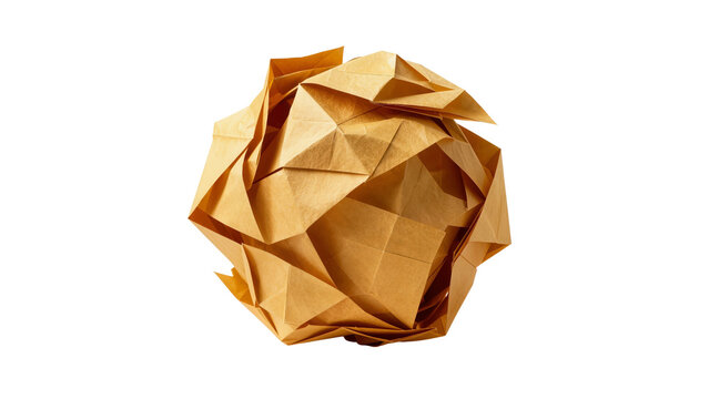 Origami sphere isolated on transparent background,png,cutout
