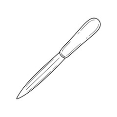 Obraz premium Minimalist stainless steel letter opener sleek office stationery tool isolated for professional desk organization and elegant document preparation supply needs.