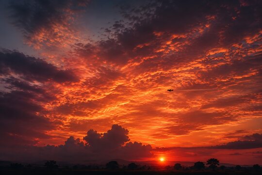 red sunset sky hd wallpaper background 