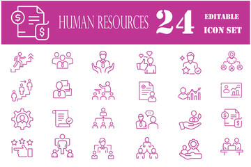 Fototapeta premium vector set of human resources icons for your design