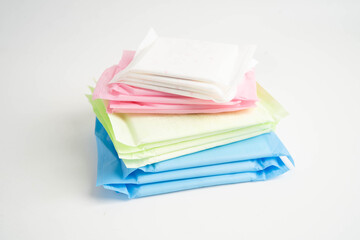 Sanitary napkin pad for women hygiene menstrual period cycle protection. © manassanant