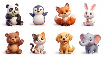 Obraz premium set of funny animals