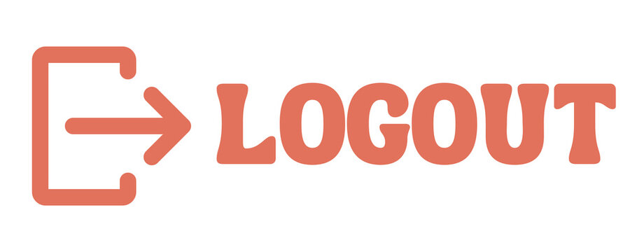 Terracotta Logout Button Icon Isolated on Transparent Background PNG Sign Out Vector Symbol