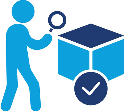 Customs Clearance Flat Blue Icon Style
