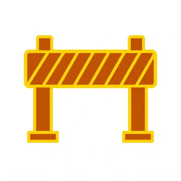 Orange road barrier icon for construction site safety