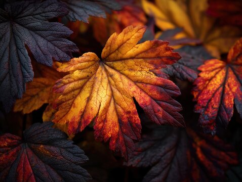 vibrant fall leaves in rich colors